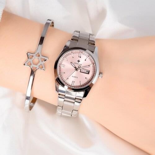 WWOOR Top Brand Women Watch Elegant Calendar Wrist Watches Simple Fashion Stainless Steel Bracelet Quartz Dress Relogio Feminino