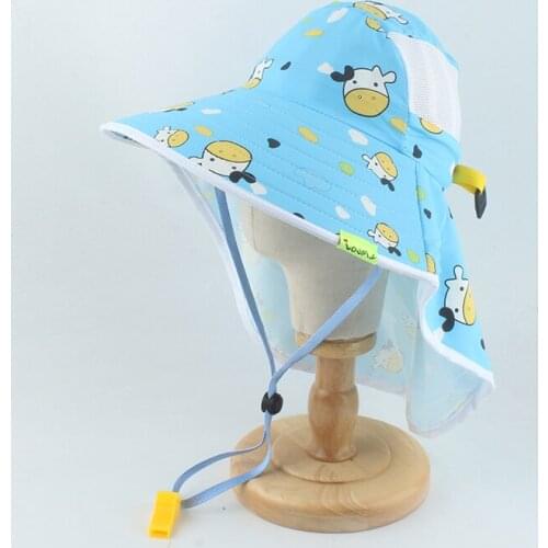 UPF 50+ Baby Sun Hat Adjustable Summer Bucket Hats For Kids Boys Travel Beach Baby Girl Cap Cartoon Sun Visor Hat 3-8 years old