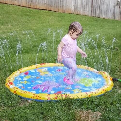 Kids Play Mats Outdoor Inflatable Sprinkler Pads Water Fun Spray Mat Splash Water Mats Toddler Baby Swimming Pool