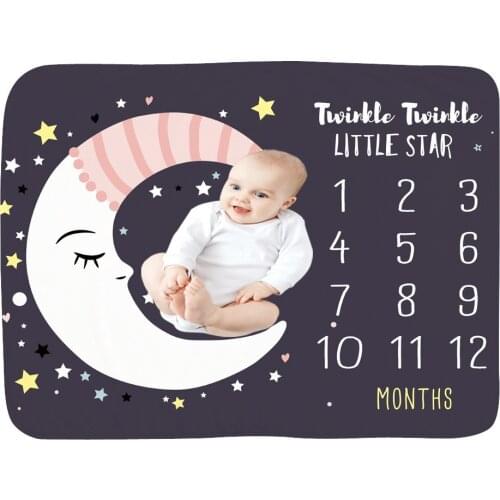 Baby Month Milestone Blanket Boys And Girls Baby Bath Package Month Blanket Flannel Baby Growth Chart Month Blanket Portable