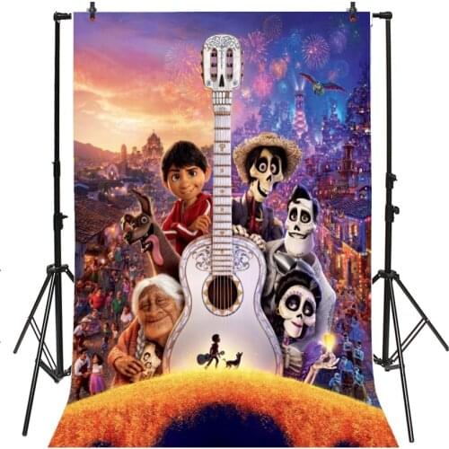 Coco Family Backdrops Mexican Carnival Day Of The Dead Halloween Kids Party Photo Background Photocall Prop Decoration Banner