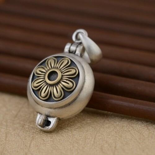Emperor gold jewelry line Buddhism honk black box pendant accessories wholesale S925 silver Can open both men and women