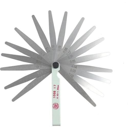 Automotive Maintenance Tools Metric Measurement 0.02 to 1mm 17 Blade Thickness Gap Metric Filler Feeler Gauge Measure Tool