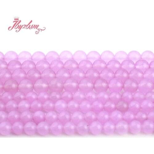6,8,10,12mm Round Lavender Jades Beads Smooth Loose Stone Beads For DIY Necklace Bracelets Earring Jewelry Making Strand 15"