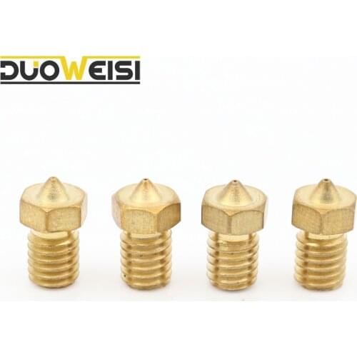 M6 3D Printer Brass Nozzle 0.2/0.3/0.4/0.5/0.6/0.8/1mm For E3D V6/V5 J-Head for 3mm Filamnet Extruder nozzles .WHOLESALE