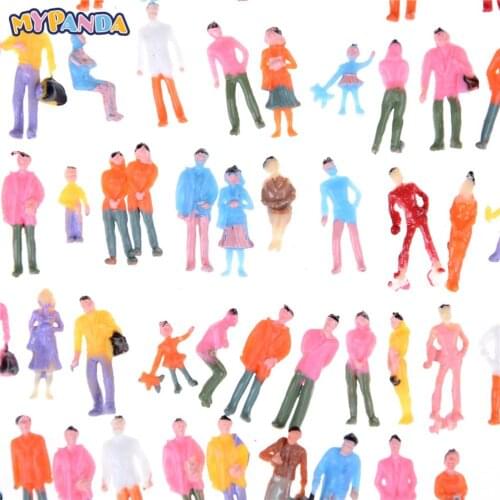 Hot 100pcs Model People ABS Plastic N Scale 1:150 Mix Painted Model People Train Park Street Passenger People Figures