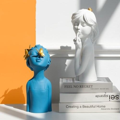 Hot Ins Nordic Summer Girl Cartoon Resin Crafts sculpture Ornaments Living Room Home Decoration decor TV Cabinet New House Gift