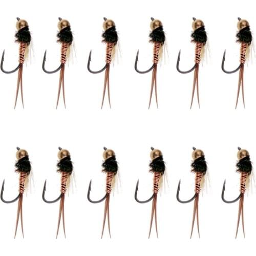 Fly Fishing Flies Bead Head Fast Sinking Wet Flies Lure For Bass Salmon Carp