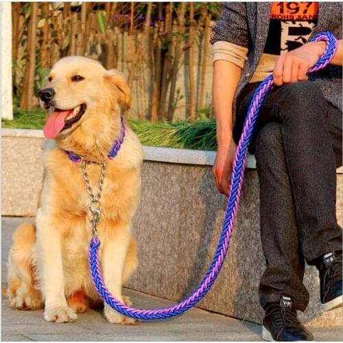 Large dog rope Eight ancient rope pet dog leash for Medium large dog nylon Dog belt Dog leash pet collar dog collar