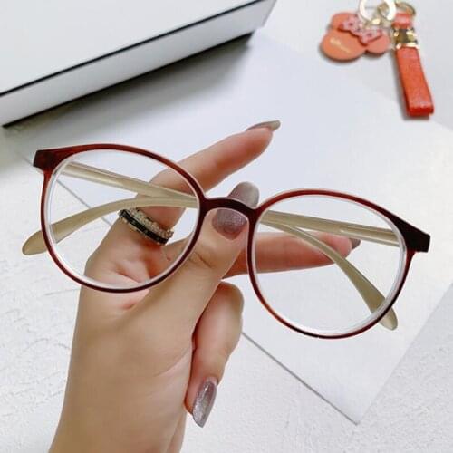 Women Round Finished Myopia Glasses Men Anti Blue Light Spectacles Students Computer Gaming Nearsighted Eyeglasses 0,-1.0~-4.5