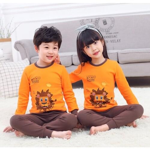 Boys Girls Kids Pajama Sets Cartoon Long Sleeve Tops With Pants Toddler Baby Sleeping Clothes Pijamas Sleepwear Children Clothes