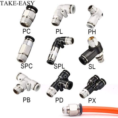 TAKE-EASY Pneumatic Fittings 1/8 1/4 3/8 1/2 Compressor Accessories Air Quick Pipe Connectors Air Hose Fittings Spare Parts