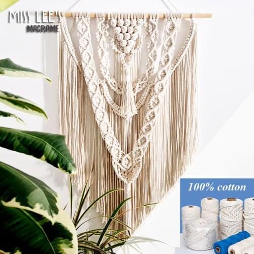 Factory Direct 100% Cotton Handmade Cords 8mm Weaving Wall hanging Plant Hanger Macrame Cords