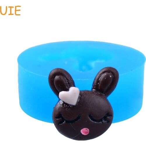 QYL190U 16.4mm Rabbit / Bunny Chocolate Cookie Silicone Mold - Cupcake Topper Fondant, Resin, DIY Biscuit Baking, Candy, Jewelry