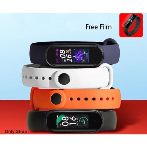 Strap For Xiaomi Mi Band 5 Silicone Black Blue White Orange Replacement Wristband Bracelet Watchband For Amazfit Band5