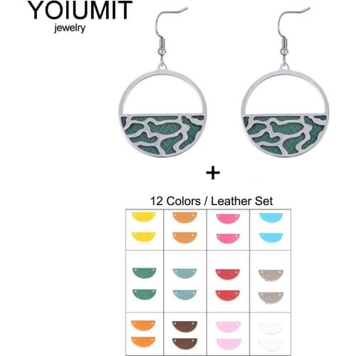 Cremo Stainless Steel Geometric Pendant Earrings for Women Bijoux Argent Drop Hanging Earring Leather Dangle Earrings Jewelry