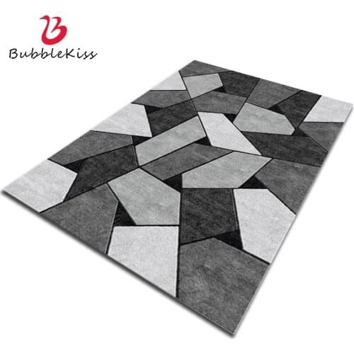 Bubble Kiss Carpets For Living Room 3D Irregular Geometric Pattern Rug Black White Gray Old Surface Design Floor Mats Home Pad