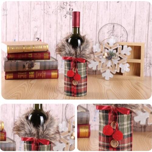 Creative Santa Claus New Year Xmas Decor Red Wine Bottle Covers Wine Bottle Cover Christmas Decorations for Home Christmas Decor