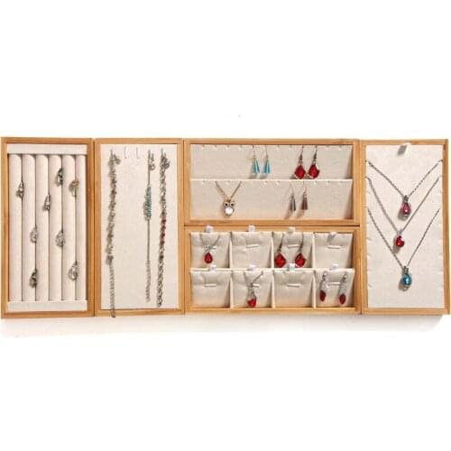 High-grade Flannel Jewelry Display Plate Necklace Ring Earring Storage Box