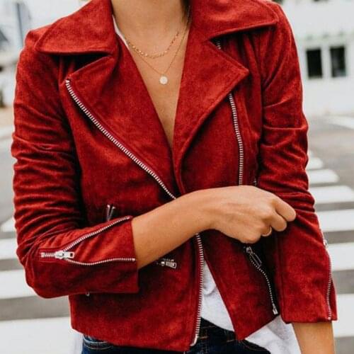 New Women Jacket Spring Autumn Casual Lapel Diagonal Zipper Short Coat Clothing For Women Short Coat Hot Sale