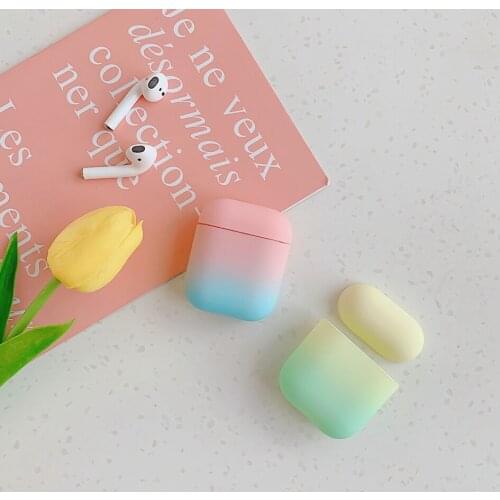 Rainbow Gradient Color Case for AirPods Protective Hard Cover Bluetooth Wireless Earphone Case for Air Pods 2 Cover Fundas Case