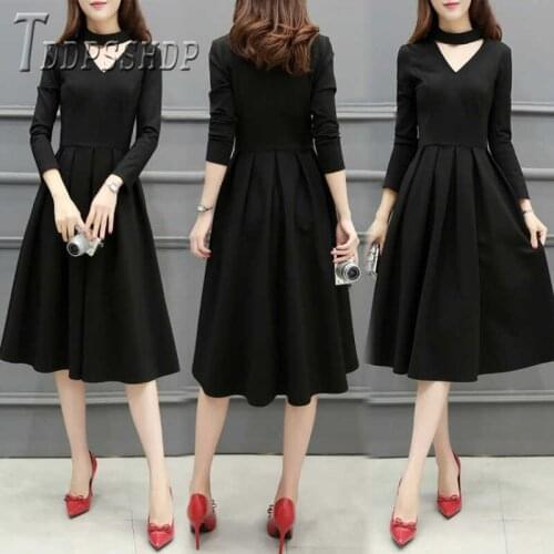 Vestidos Women Fashion Solid Color Dress Lining With Fluff Long Sleeve Female Dresses