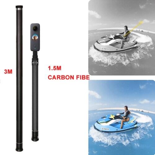 1.5m Ultralight Carbon Fiber Invisible Handheld Selfie Stick Extendable Pole Monopod for Insta360 ONE X2 ONE R GoPro Accessories