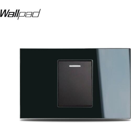 1 2 Way Wallpad L3 Black Glass Frame 118*75mm US AU IT IL Standard 1 Gang Light switch Smart Home Improvement