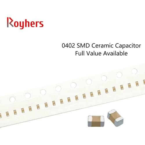 100Pcs 0402 SMD Set Of Capacitors 120pF-22uF 5% 10% 1005 10nF 100nF 22uF 16V 25V 50V 106K 475K MLCC DIY Kit Full Value Available