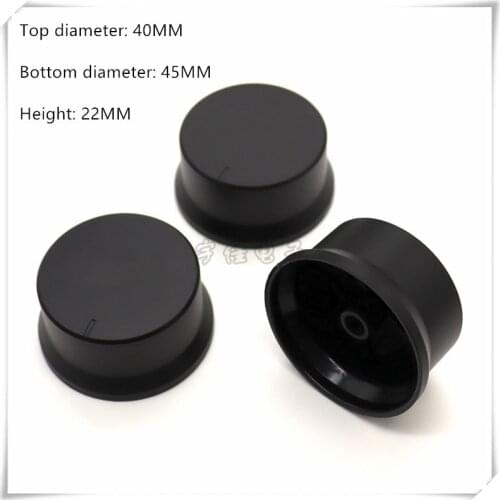2 Piece 45×22MM matte black knob cap potentiometer encoder switch knob is suitable for flower shaft 6MM