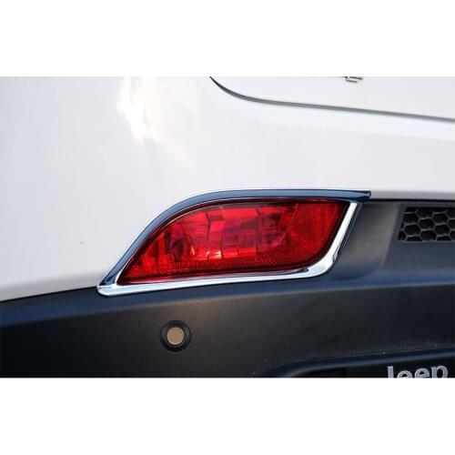 2 pcs Chrome Car Styling Rear Fog Lamp Cover Light Trim Overlay ABS Garnish Panel 2017 2018 For Jeep Compass Accessories