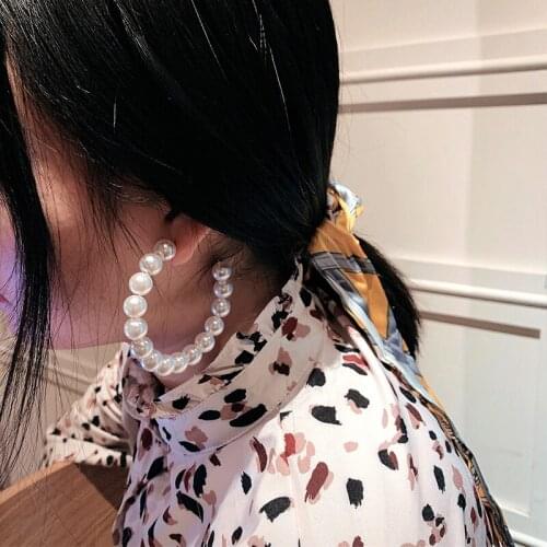 2 Pcs/Set Classic Women Earrings Pearl Geometric Circle Pendant Gold Earring Set Temperament Engagement Party Jewellery