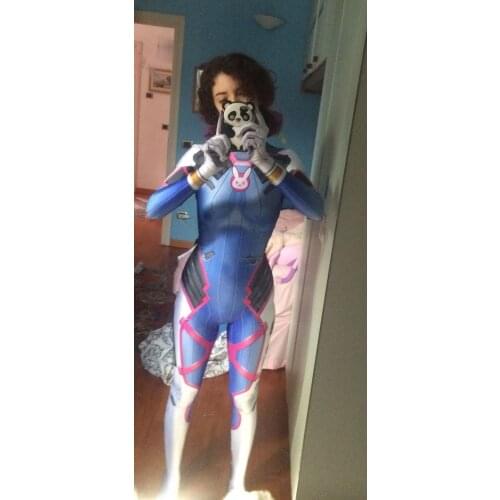 3D Newest Printing Lady D VA Costumes Women Halloween Cosplay dva Zentai Catsuit High Quality Spandex D.VA Bodysuit