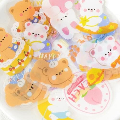 40 Pcs/lot Cute Rabbit Bear Decorative Stickers Scrapbooking Stick Label Diary Korean Stationery Album Kawaii Party Dog Sticker