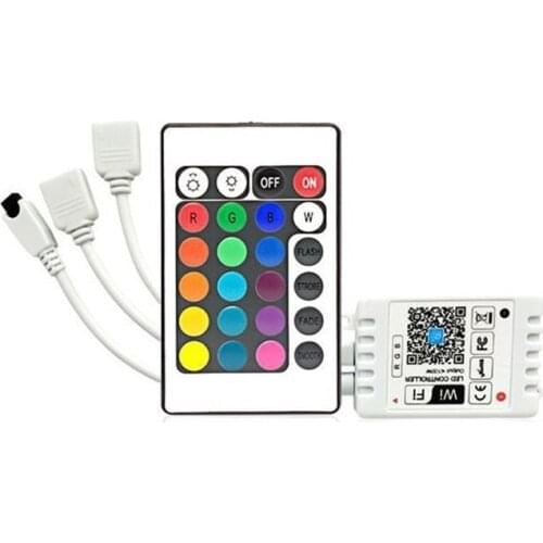 5-24V Wifi LED RGB Controller With IR 24Key Remote Control 1T1/ 1T2 Cable LED Strip Lights Lamps Bulbs