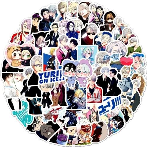 50Pcs/Pack Japanese Anime YURI!!! On ICE Graffiti Stickers For DIY Motorcycle Luggage Laptop Bicycle Skateboard Pegatinas Decal