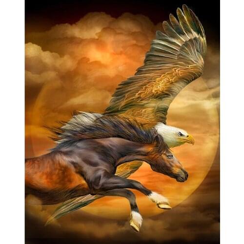5d Diy Full Drill Diamond Painting Embroidery Eagle & Horse Cross Stitch Diamond Rhinestone Mosaic Decor Full Square/round