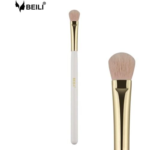 BEILI 1 piece WY88 Pearl White Professional Eyeshadow Makeup brush nano wool fiber Hair vegan Makeup Brush Cruelty free