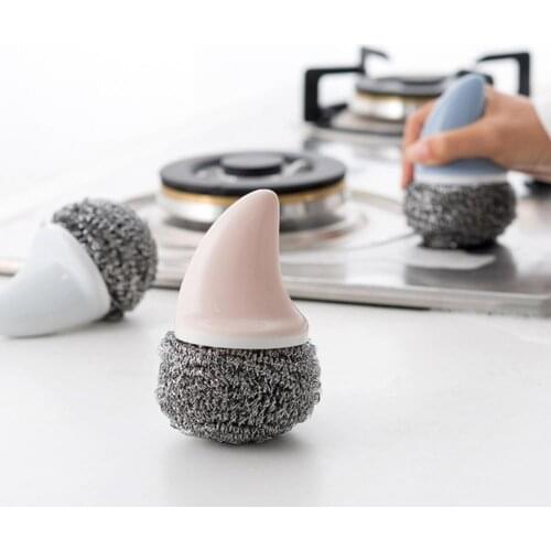 Cleaning Wire Ball Creative Shark Fin Handle Stainless Steel Pot Dish Washing Wire Ball for Kitchen Scouring Pads