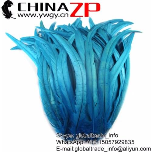 Exporting from CHINAZP Factory 100pieces/lot 30~35cm Length Party Decoration Fully Dyed Turquoise Rooster Tail Feathers