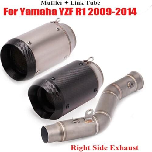 Motorcycle Exhaust Muffler Silencer Escape Tip Modified Middle Link Tube Pipe for Yamaha YZF-R1 2009-2014
