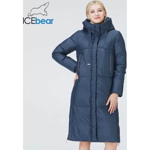 ICEbear 2021 new womens winter padded coat long womens coat high-quality casual ladies brand clothing GWD21583I