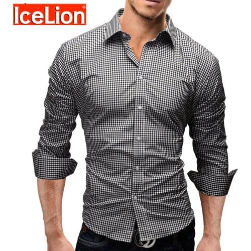 Мужские клечатые рубашки IceLion China At AliExpress