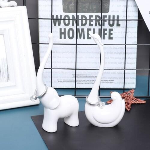 Rings Jewelry Rack Swan /Elephant Display Stand Modeling Craft Supplies Deco Jewelry Holder Figurines Miniatures Storage
