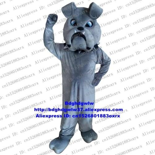 Grey Bulldog Dog Pitbull Bull Dog Pit Bull Terrier Mascot Costume Adult Character Circularize Flyer Classic Giftware zx630