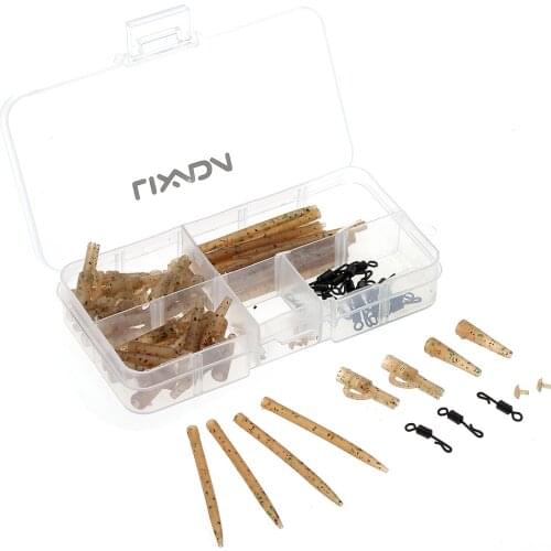 Lixada 100pcs Terminal Carp Fishing Tackle Safety Lead Clips with Pins Tail Rubber Tubes Anti Sleeves Quick Change Pesca