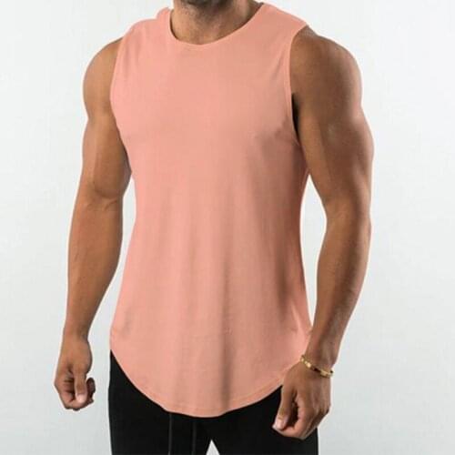 2021 Men Streetwear Solid Color O Neck Tank Tops Sleeveless Sports Vest Fitness Undershirt For Gym Oversized Man Quick-dry Vests