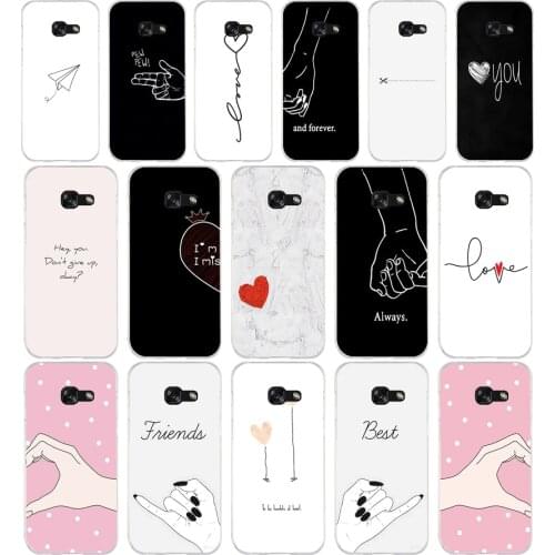 66AA Simple Line Art Abstract Love Heart Soft Silicone Tpu Cover phone Case for Samsung A3 A5 A7 A8 2016 2017 2018 A50