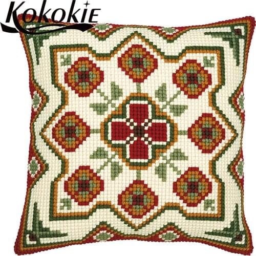 DIY Mandala cross stitch pillow kits handicraft Embroidery yarn cushion embroidered mat accessories embroider needlework kits