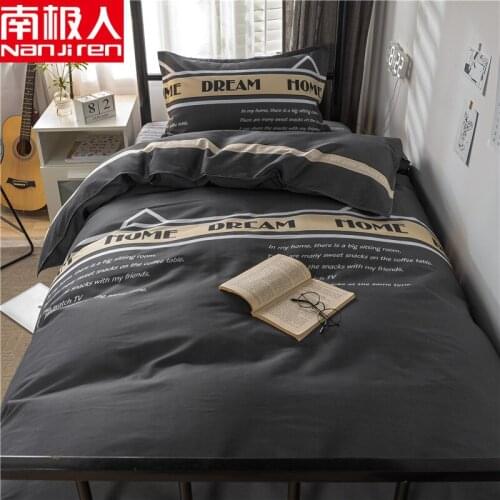 NANJIREN Home Textile Products Duvetcover&2pcs Piilowcase&1 Sheet Casual Polyester Water Wash Warm Students Bedding Set